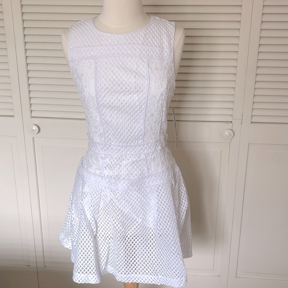 Vintage XOXO white lace minidress, size L, new with tags
